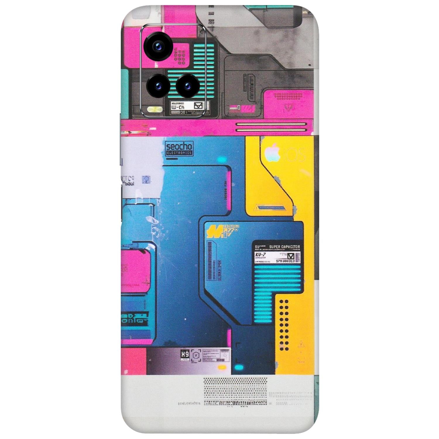 VIVO Y Series Phone Skins (All Models) - Colourfull Motherboard Internals - Matte Finish (M-55) Vivo Y21T