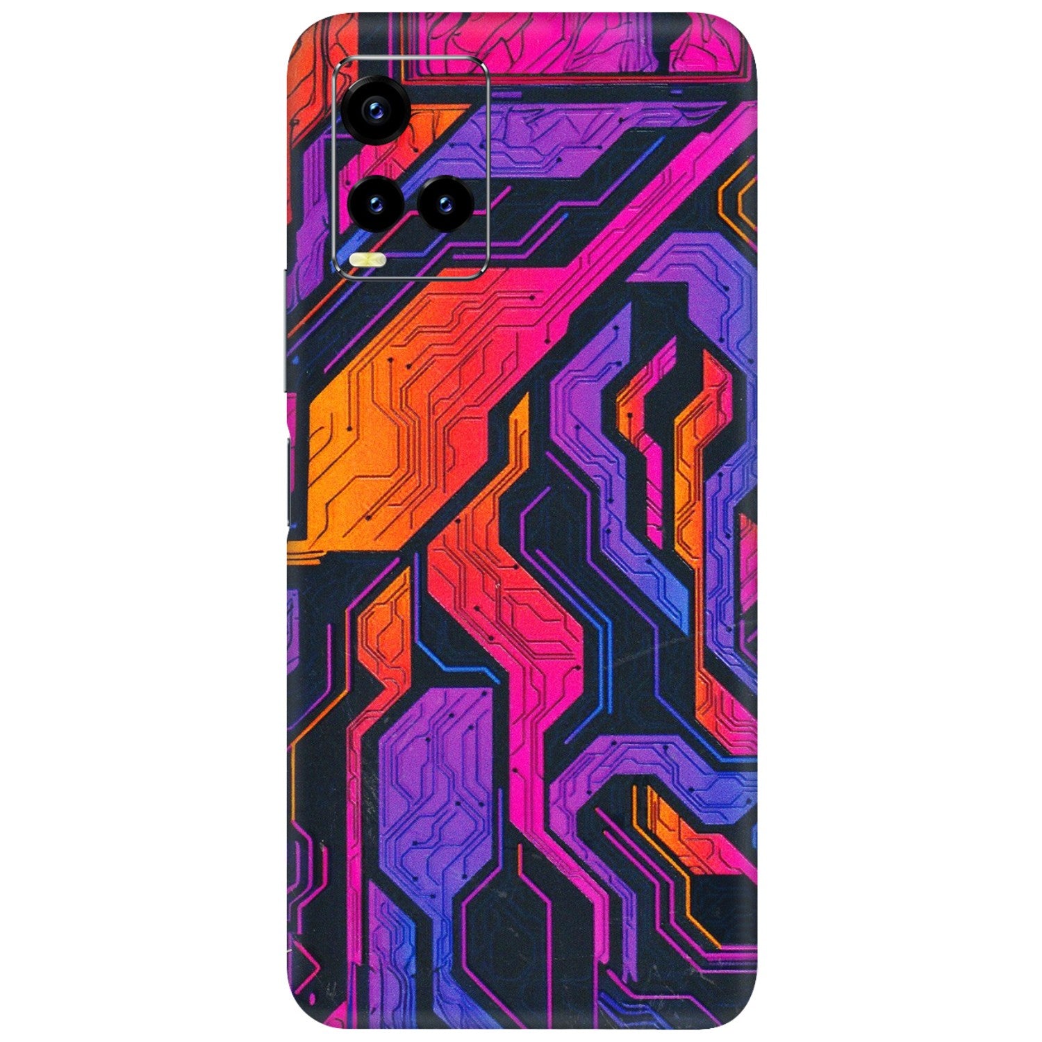 VIVO Y Series Phone Skins (All Models) - Tech Circuits Futuristic - 3D Embossed Finish (L-07) Vivo Y21 2021