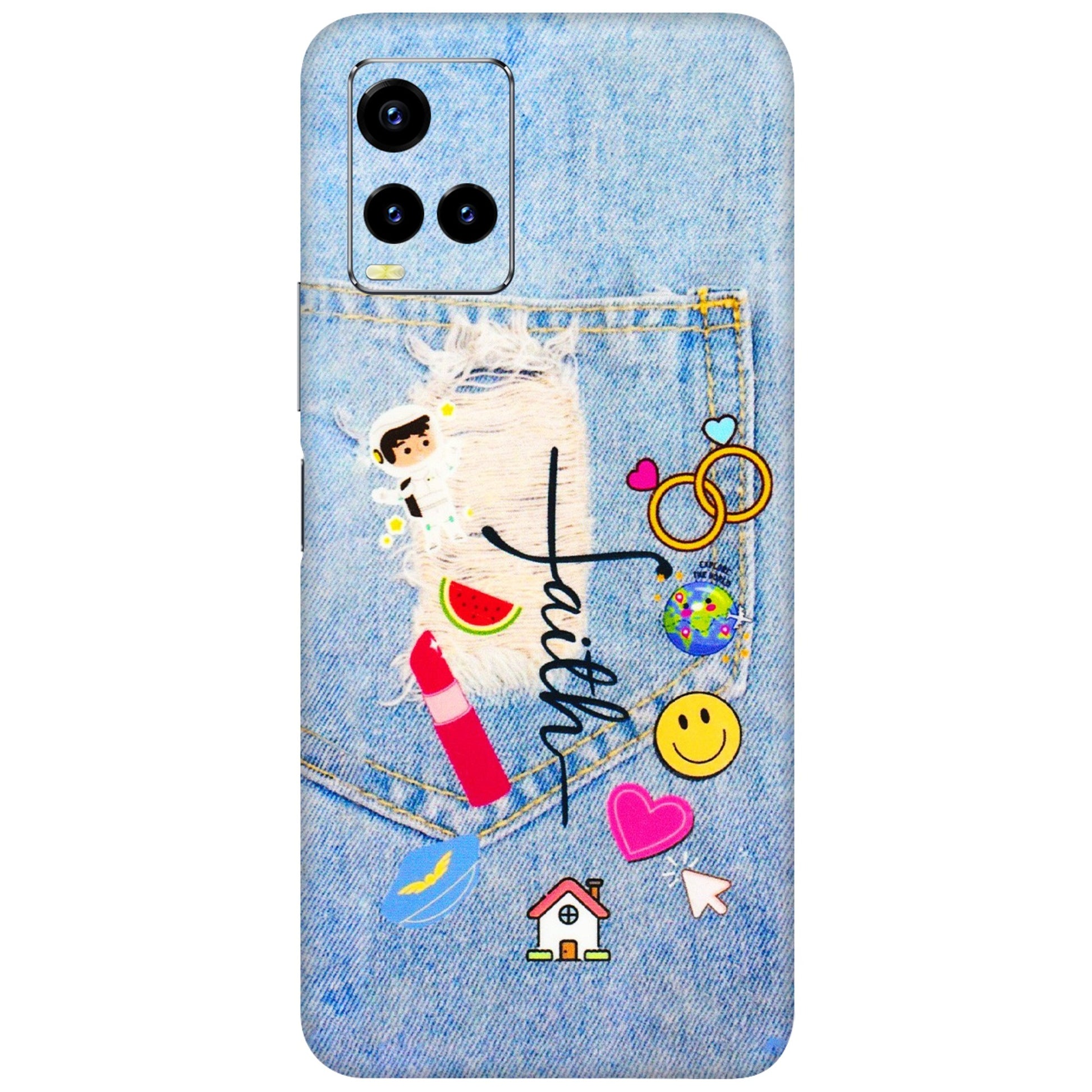 VIVO Y Series Phone Skins (All Models) - Denim Jeans Pocket - 3D Embossed Finish (L-134) Vivo Y21 2021