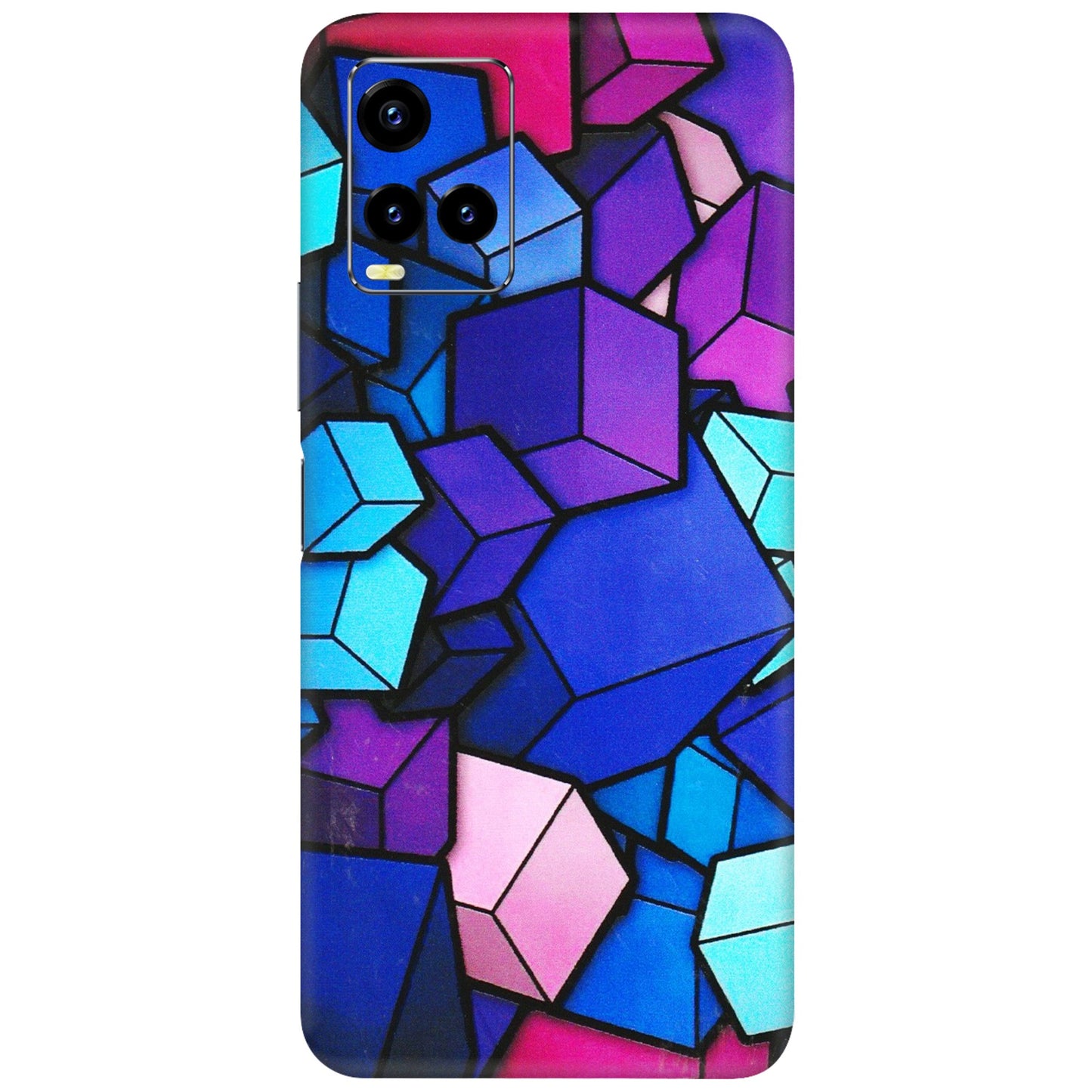 VIVO Y Series Phone Skins (All Models) - Cube Doodle - 3D Embossed Finish (L-141) Vivo Y21 2021
