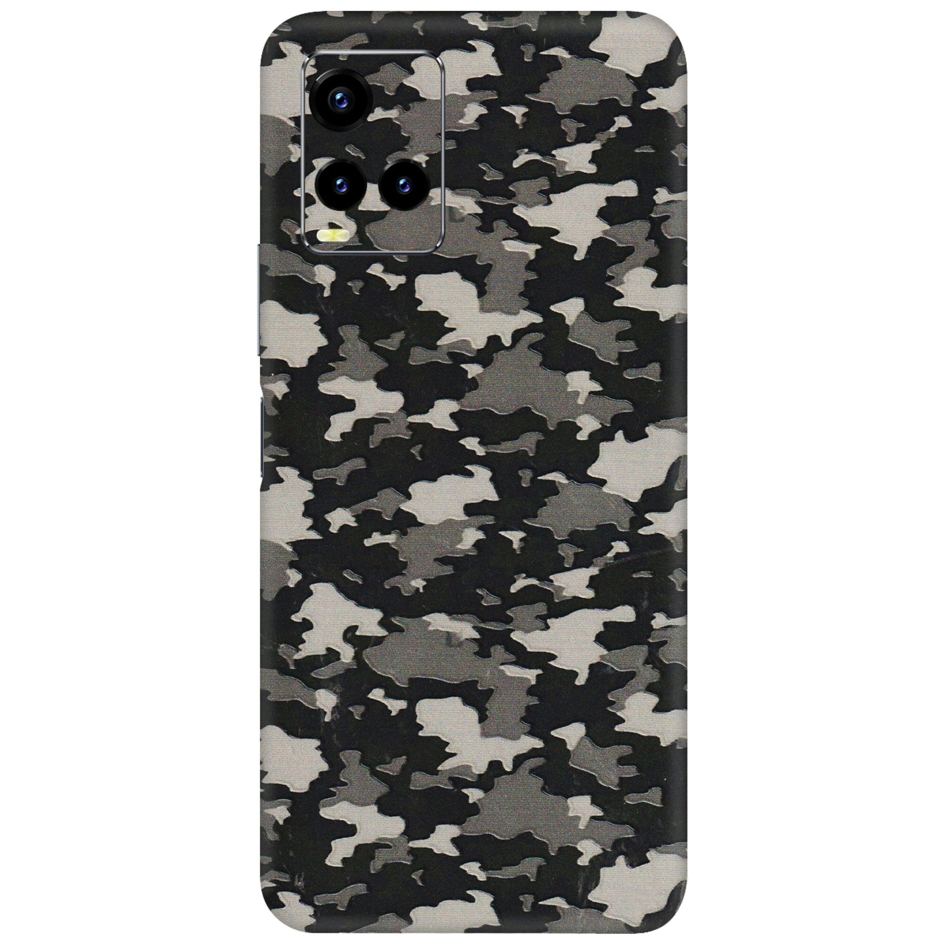 VIVO Y Series Phone Skins (All Models) - Black/Grey Camoflaunge - 3D Embossed Finish (L-142) Vivo Y21 2021