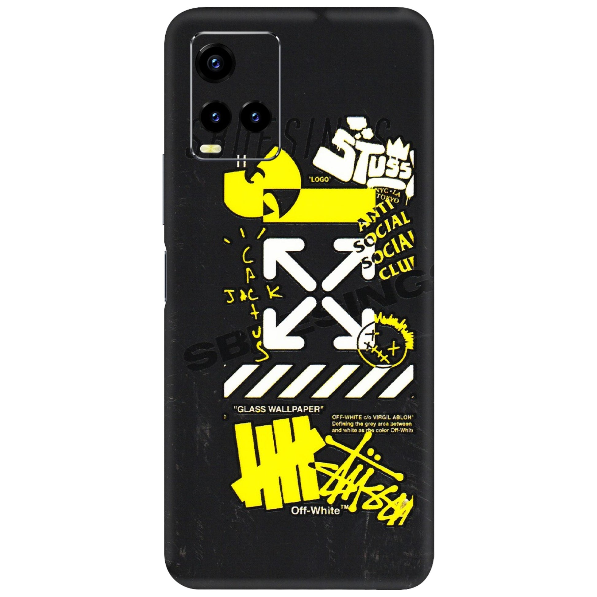 VIVO Y Series Phone Skins (All Models) - Anti Social Graffiti - 3D Embossed Finish (L-198) Vivo Y21 2021