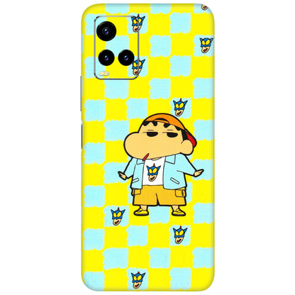 VIVO Y Series Phone Skins (All Models) - Yellow Blue Shinchan Cute - 3D Embossed Finish (L-221) Vivo Y21 2021