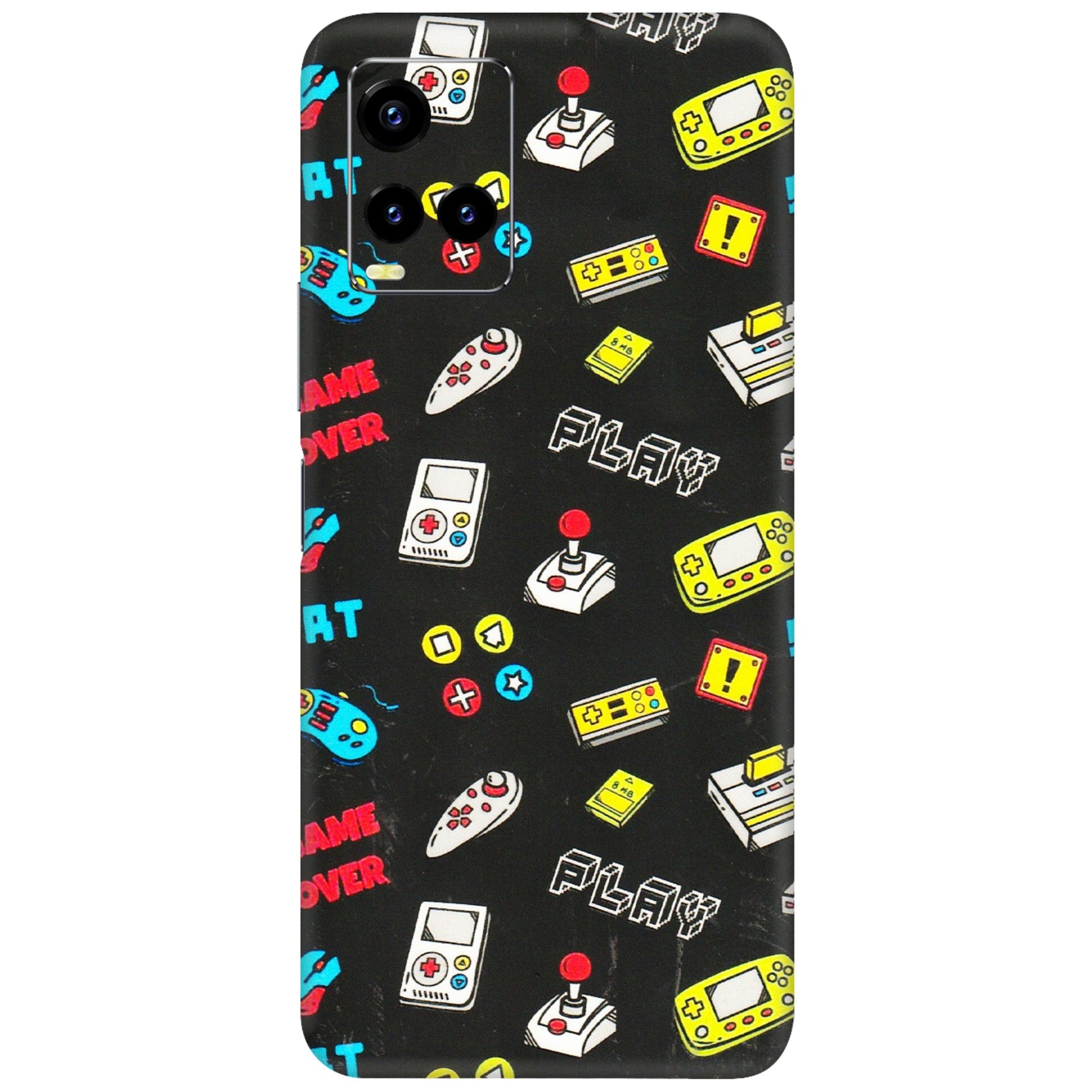 VIVO Y Series Phone Skins (All Models) - Gaming Doodles - 3D Embossed Finish (L-224) Vivo Y21 2021