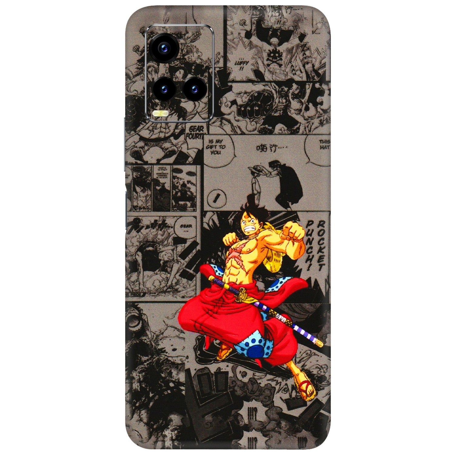 VIVO Y Series Phone Skins (All Models) - One Piece Rocket Punch Manga - 3D Embossed Finish (L-25) Vivo Y21 2021