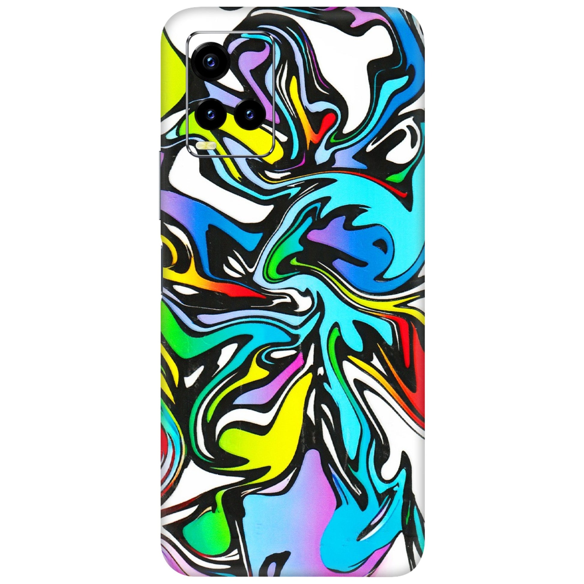 VIVO Y Series Phone Skins (All Models) - Abstract Colour Paints - 3D Embossed Finish (L-271) Vivo Y21 2021