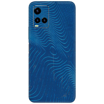 VIVO Y Series Phone Skins (All Models) - Abstract Blue Line Map - 3D Embossed Finish (L-272) Vivo Y21 2021