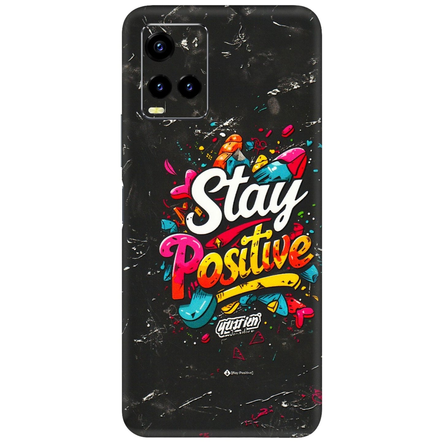 VIVO Y Series Phone Skins (All Models) - Stay Positive Black - 3D Embossed Finish (L-31) Vivo Y21 2021
