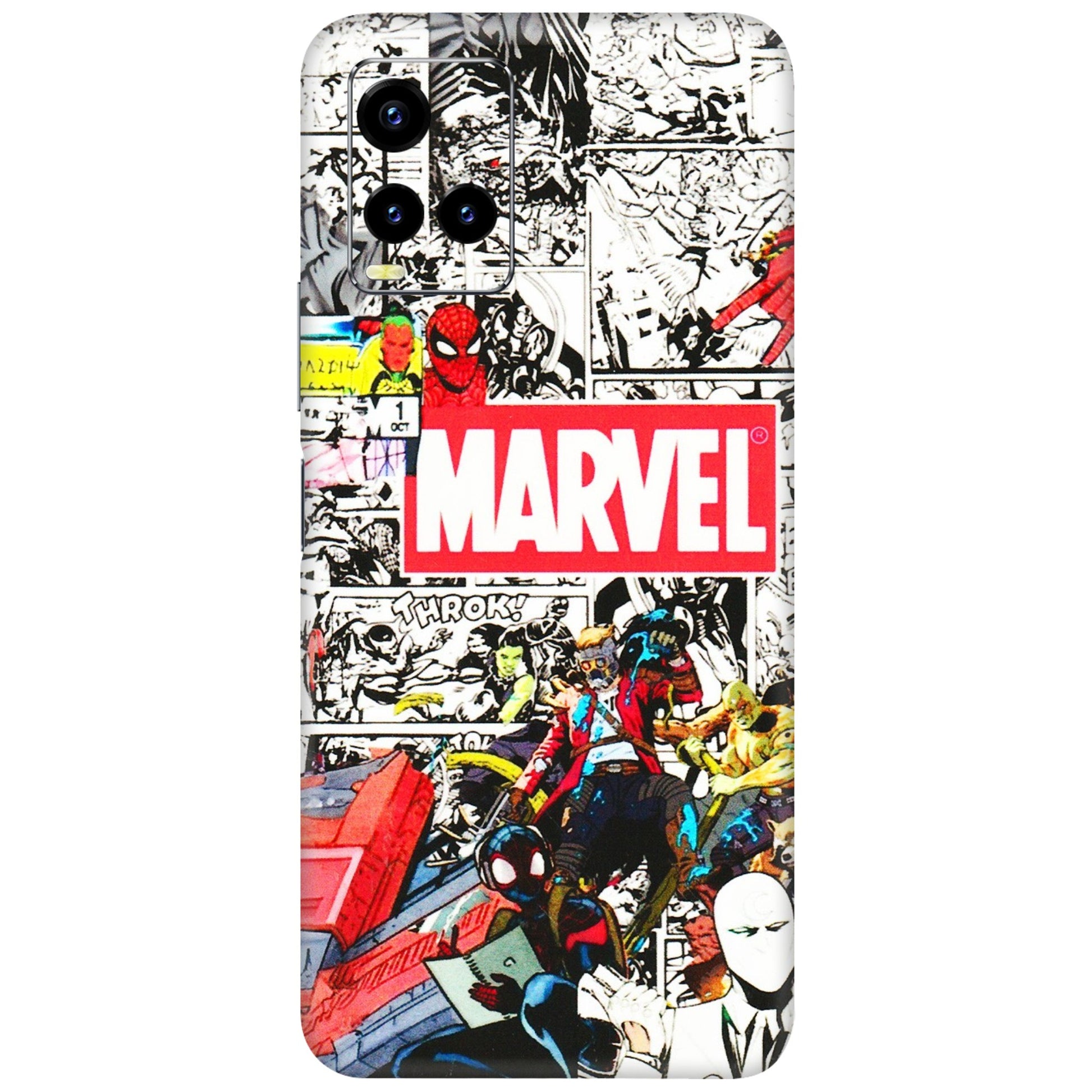 VIVO Y Series Phone Skins (All Models) - Marvel Colorful Comic - 3D Embossed Finish (L-64) Vivo Y21 2021