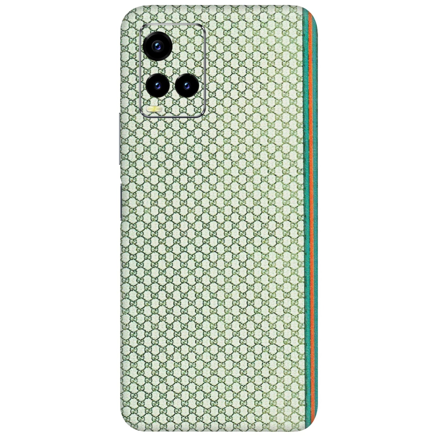 VIVO Y Series Phone Skins (All Models) - Gucci Fabric Pattern - 3D Embossed Finish (L-73) Vivo Y21 2021