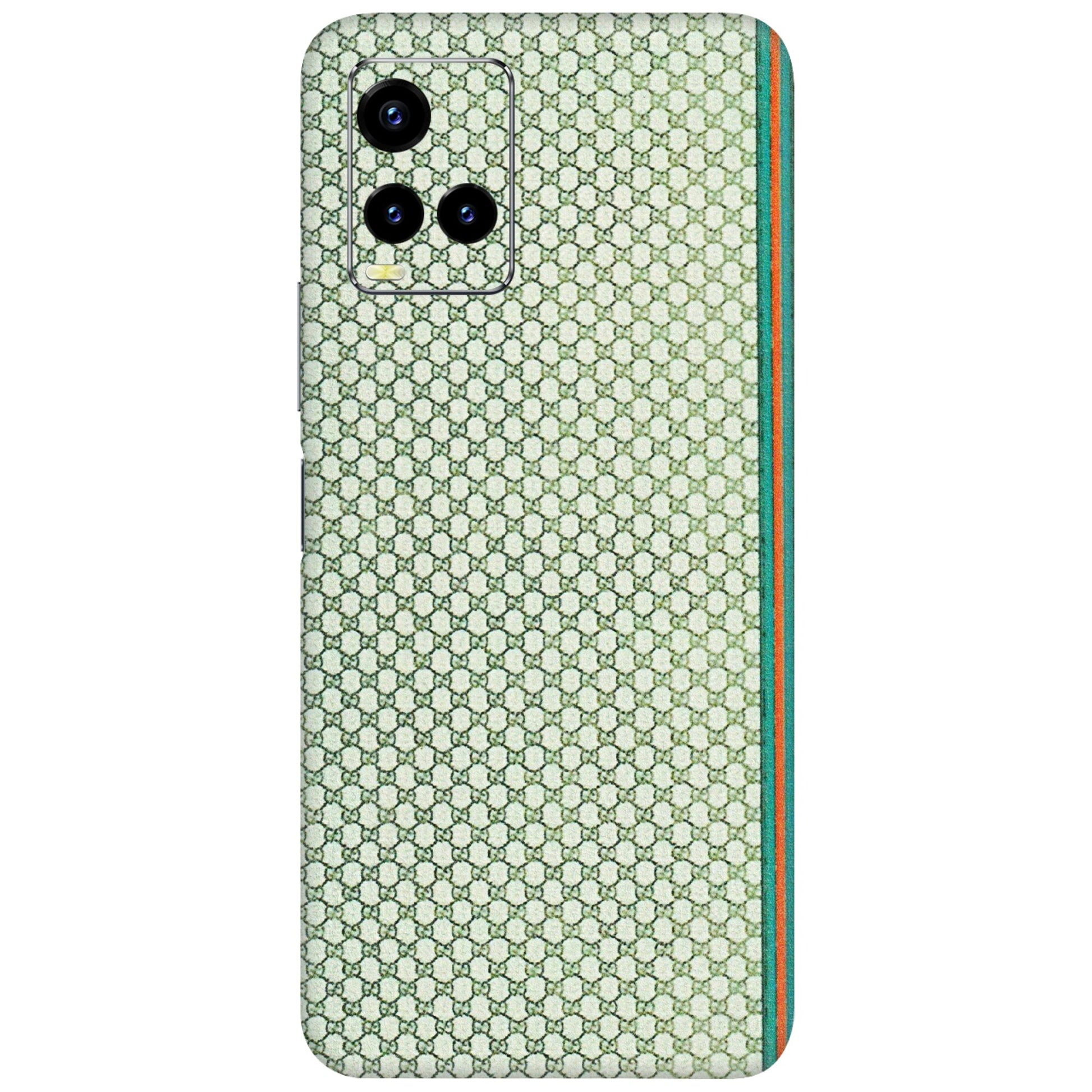 VIVO Y Series Phone Skins (All Models) - Gucci Fabric Pattern - 3D Embossed Finish (L-73) Vivo Y21 2021