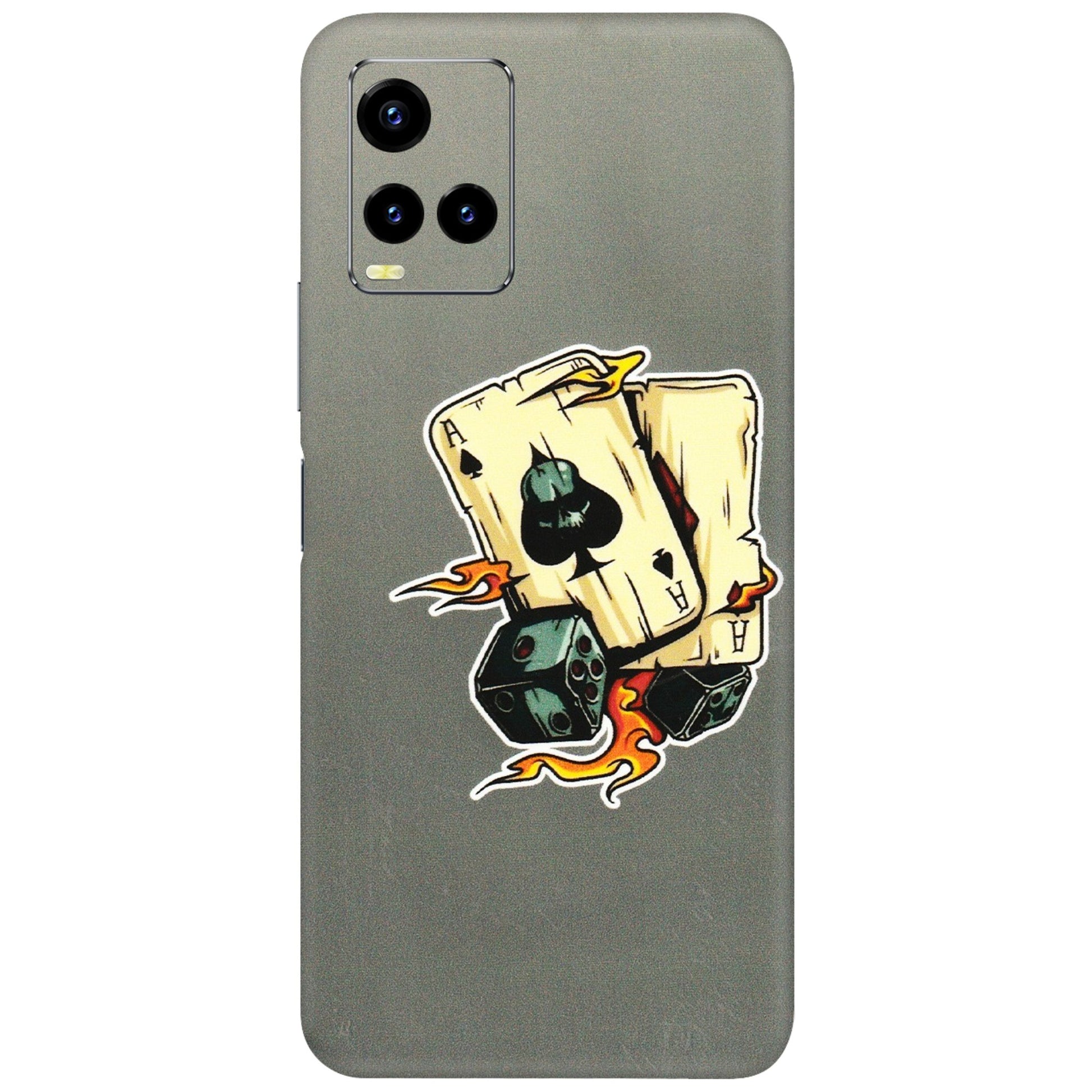 VIVO Y Series Phone Skins (All Models) - Grey Cards Of Ace - 3D Embossed Finish (L-77) Vivo Y21 2021