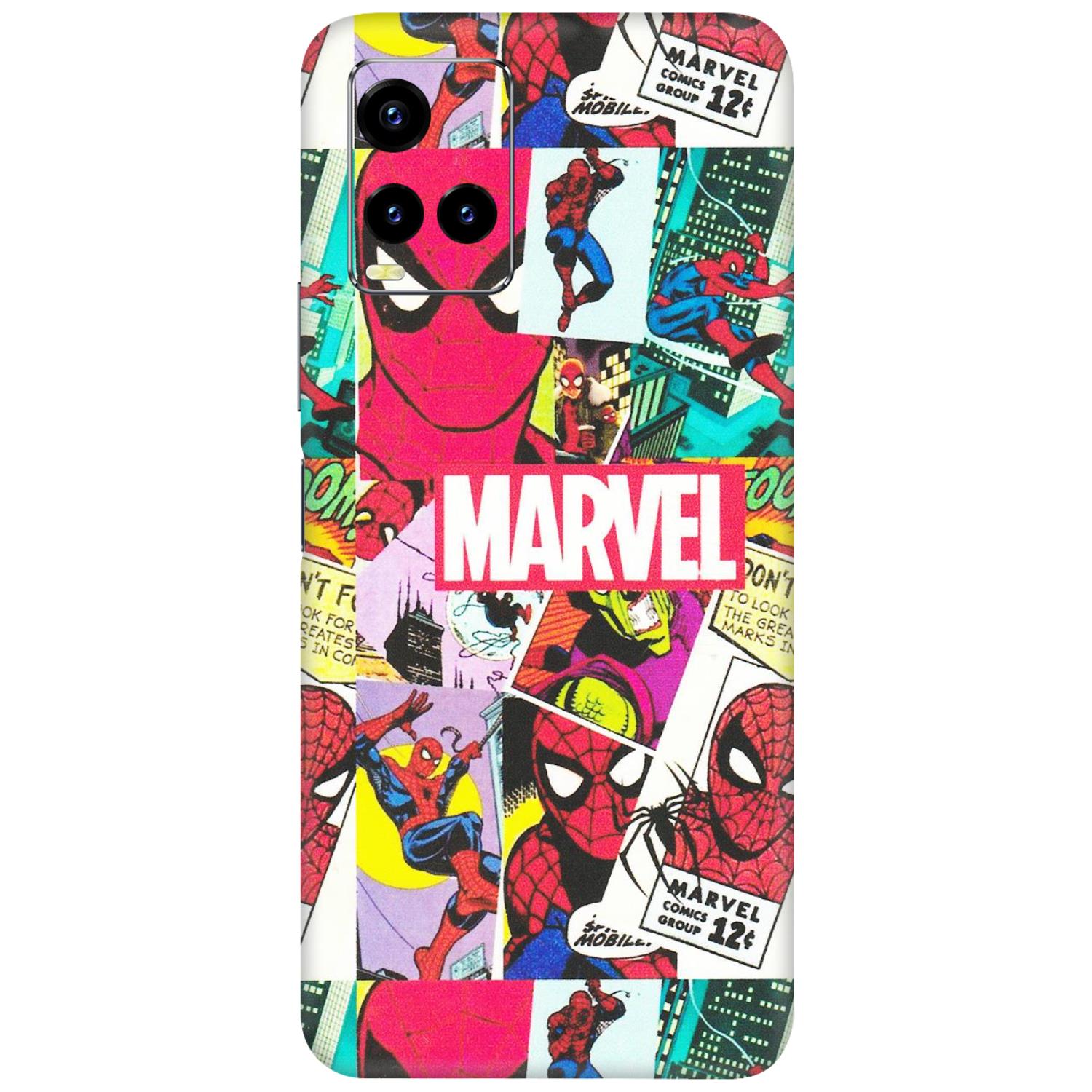 VIVO Y Series Phone Skins (All Models) - Marvel Comic Spiderman Grafitti - Matte Finish (M-72) Vivo Y21 2021