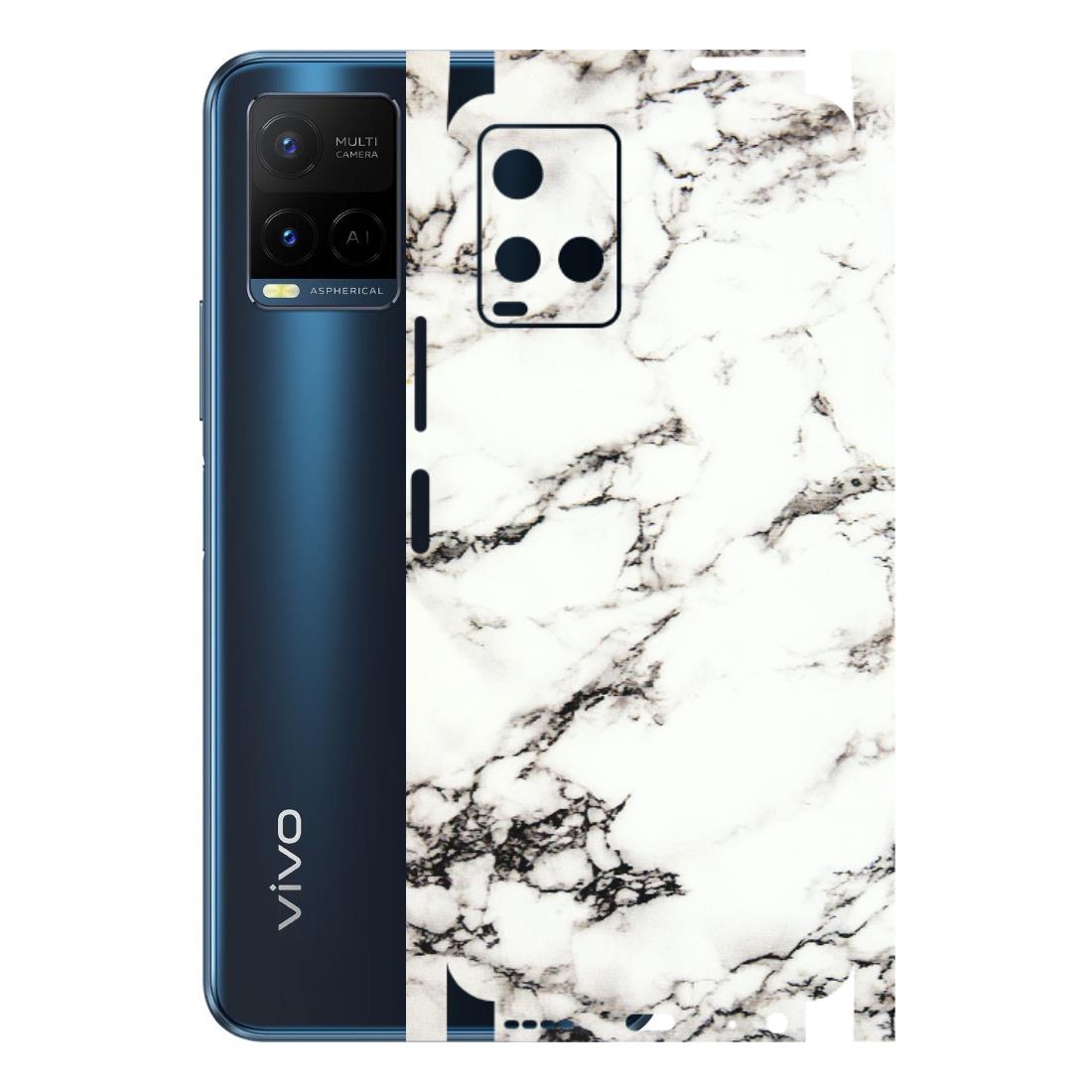 VIVO Y Series Phone Skins (All Models) - Black and White Marble Texture - 3D Embossed Finish (L-124) Vivo Y21 G