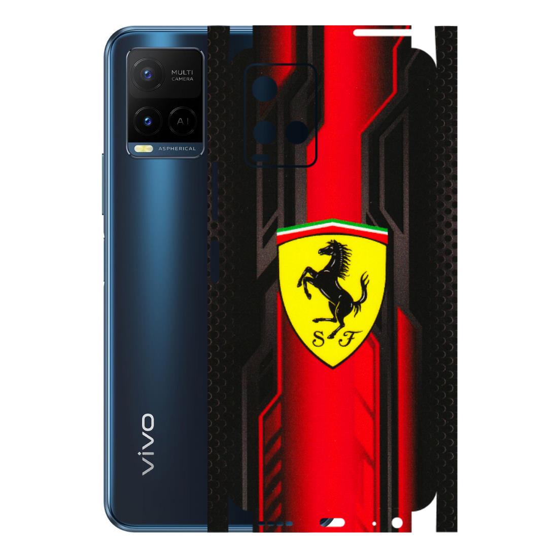 VIVO Y Series Phone Skins (All Models) - Black Ferrari Logo - 3D Embossed Finish (L-253) Vivo Y21 G