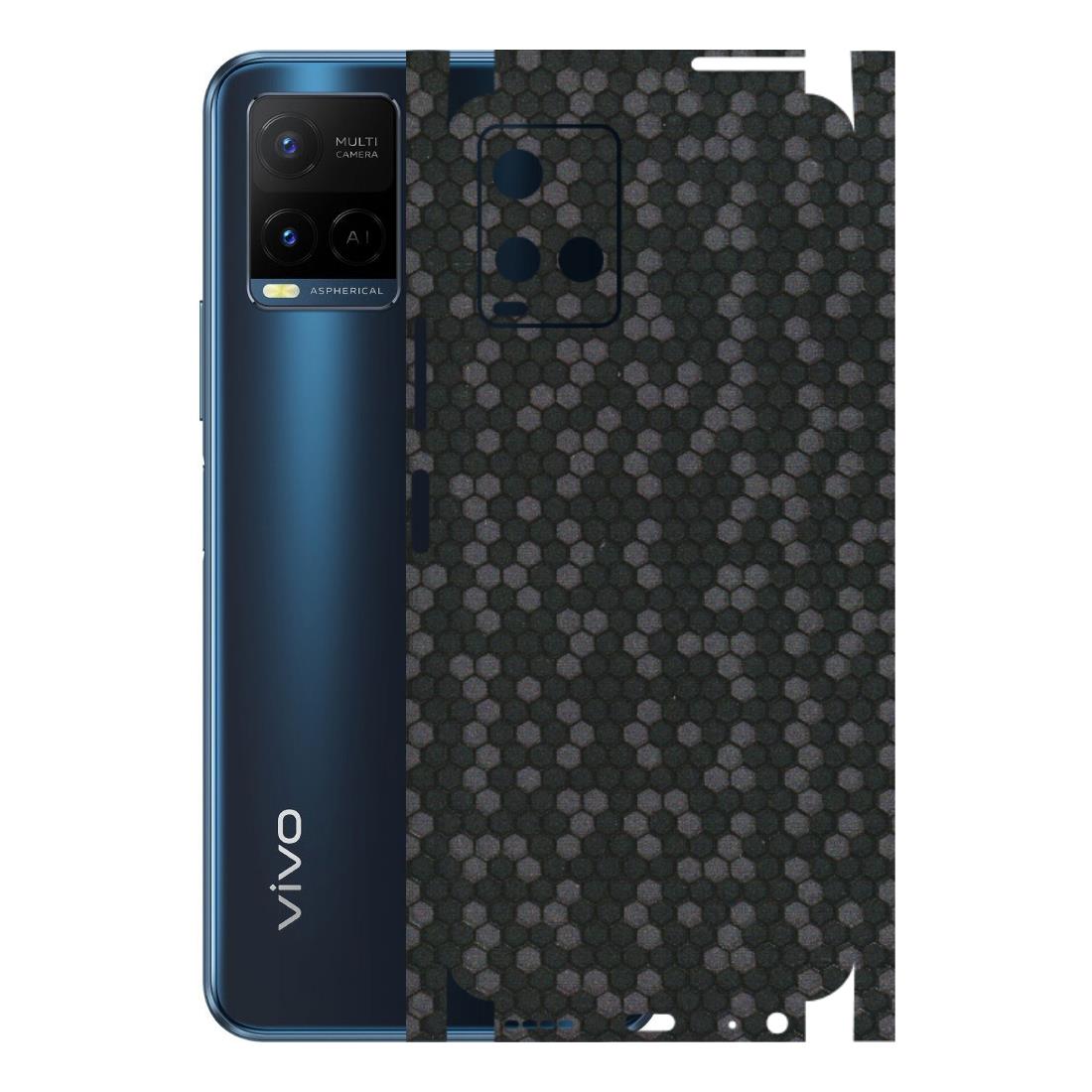 VIVO Y Series Phone Skins (All Models) - Black Grey Honeycomb Sober - 3D Embossed Finish (L-85) Vivo Y21 G