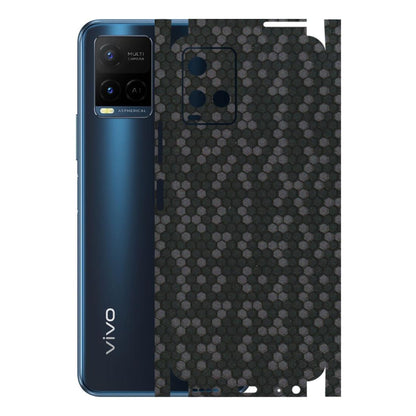 VIVO Y Series Phone Skins (All Models) - Black Grey Honeycomb Sober - 3D Embossed Finish (L-85) Vivo Y21 G