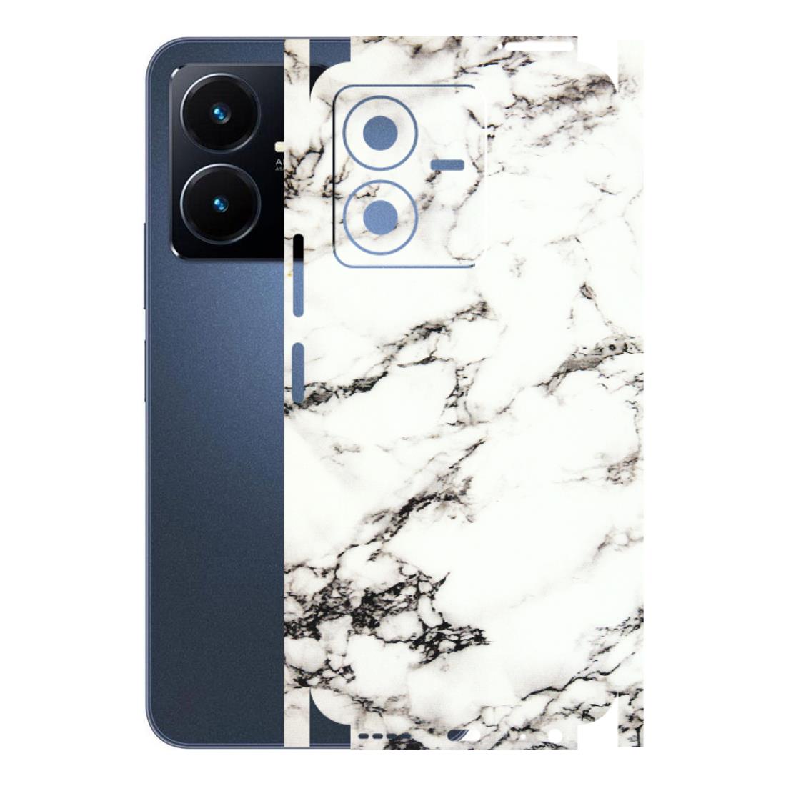 VIVO Y Series Phone Skins (All Models) - Black and White Marble Texture - 3D Embossed Finish (L-124) Vivo Y22 2022
