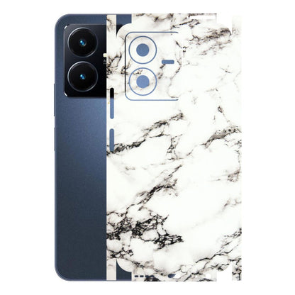 VIVO Y Series Phone Skins (All Models) - Black and White Marble Texture - 3D Embossed Finish (L-124) Vivo Y22 2022