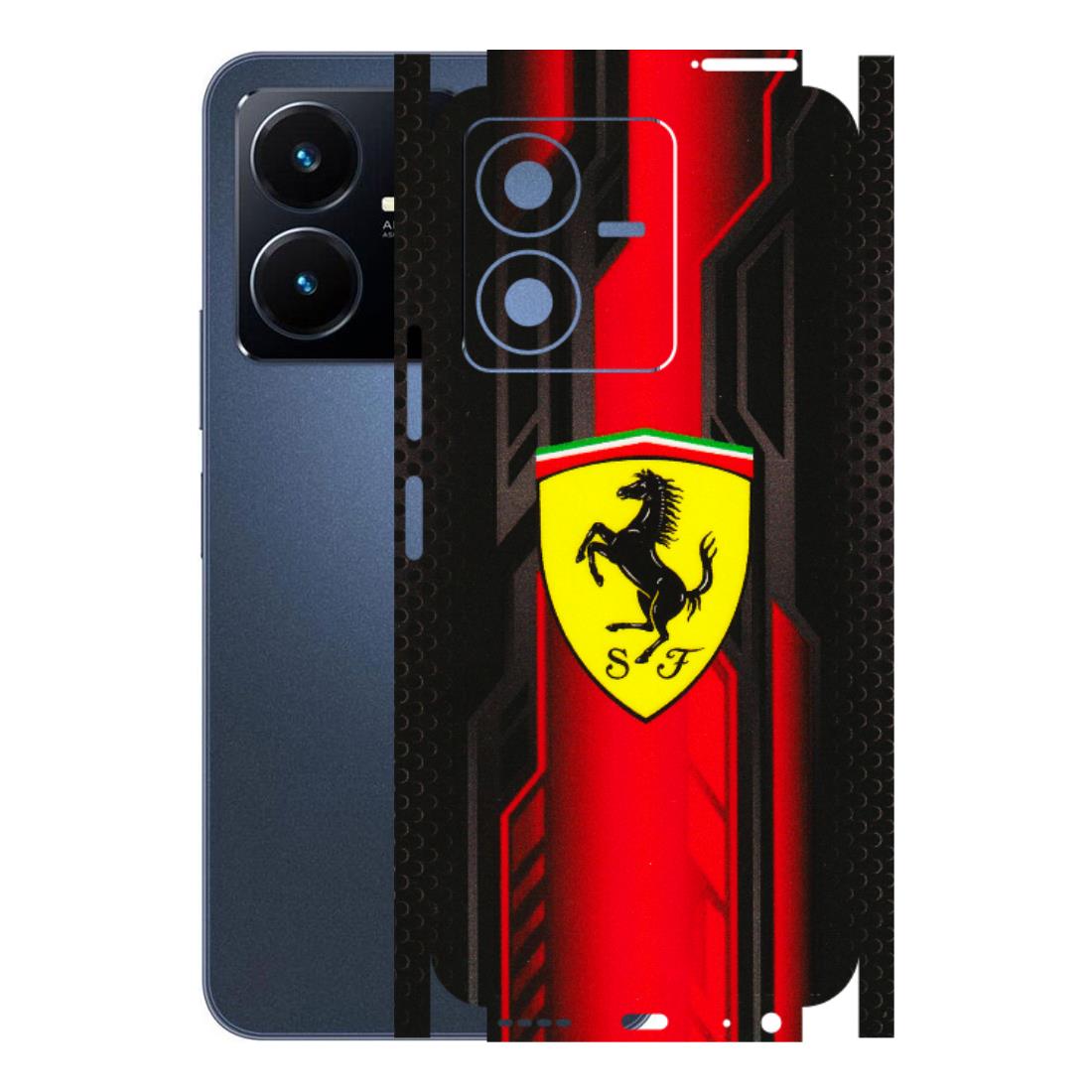VIVO Y Series Phone Skins (All Models) - Black Ferrari Logo - 3D Embossed Finish (L-253) Vivo Y22 2022