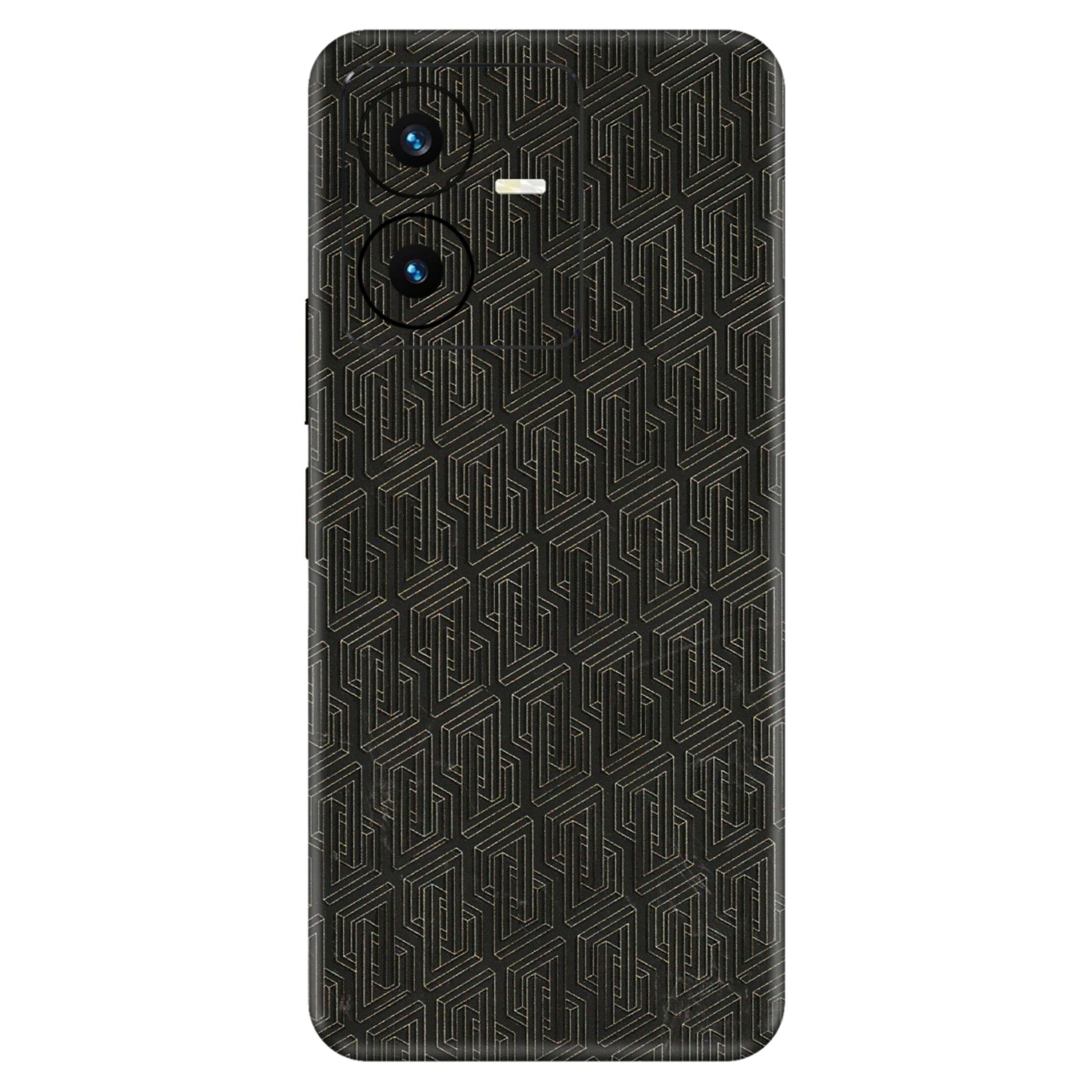 VIVO Y Series Phone Skins (All Models) - Black Abstract Pattern - 3D Embossed Finish (L-117) Vivo Y22 2022