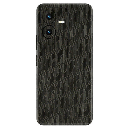 VIVO Y Series Phone Skins (All Models) - Black Abstract Pattern - 3D Embossed Finish (L-117) Vivo Y22 2022