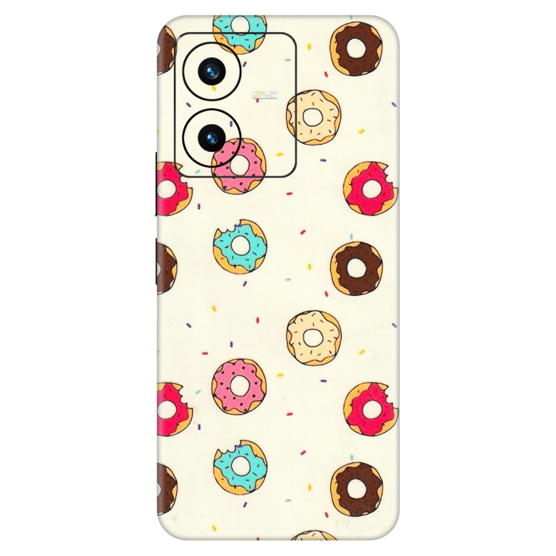 VIVO Y Series Phone Skins (All Models) - Mini Donuts Doodle Art - 3D Embossed Finish (L-122) Vivo Y22 2022