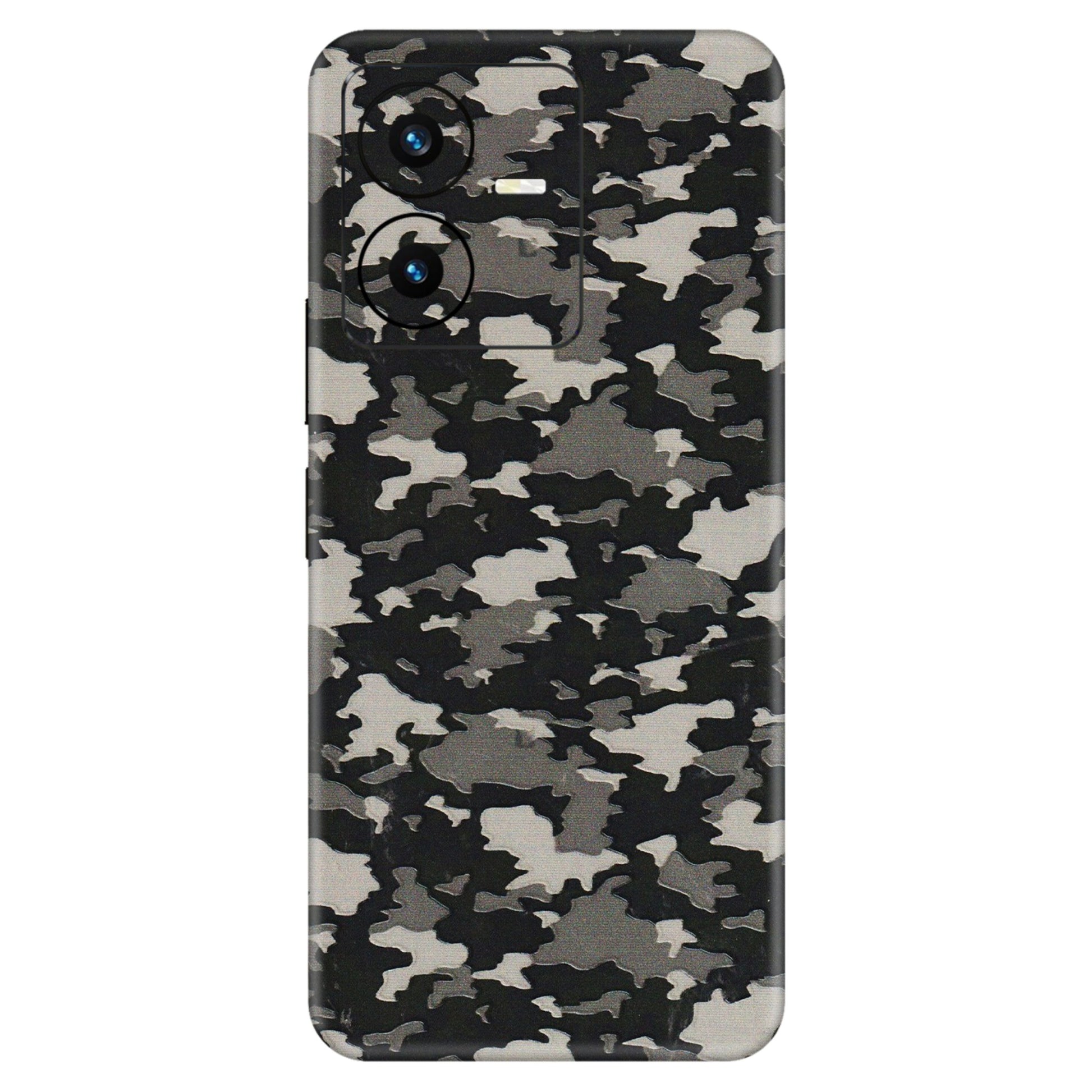VIVO Y Series Phone Skins (All Models) - Black/Grey Camoflaunge - 3D Embossed Finish (L-142) Vivo Y22 2022