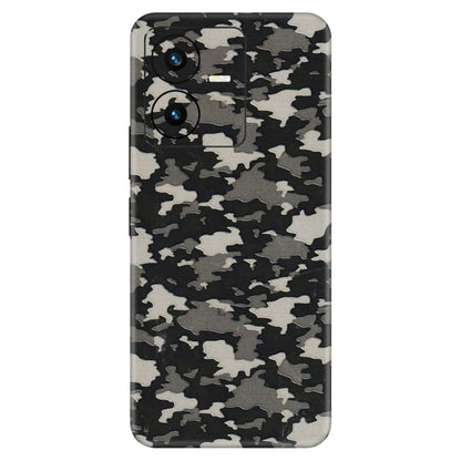 VIVO Y Series Phone Skins (All Models) - Black/Grey Camoflaunge - 3D Embossed Finish (L-142) Vivo Y22 2022