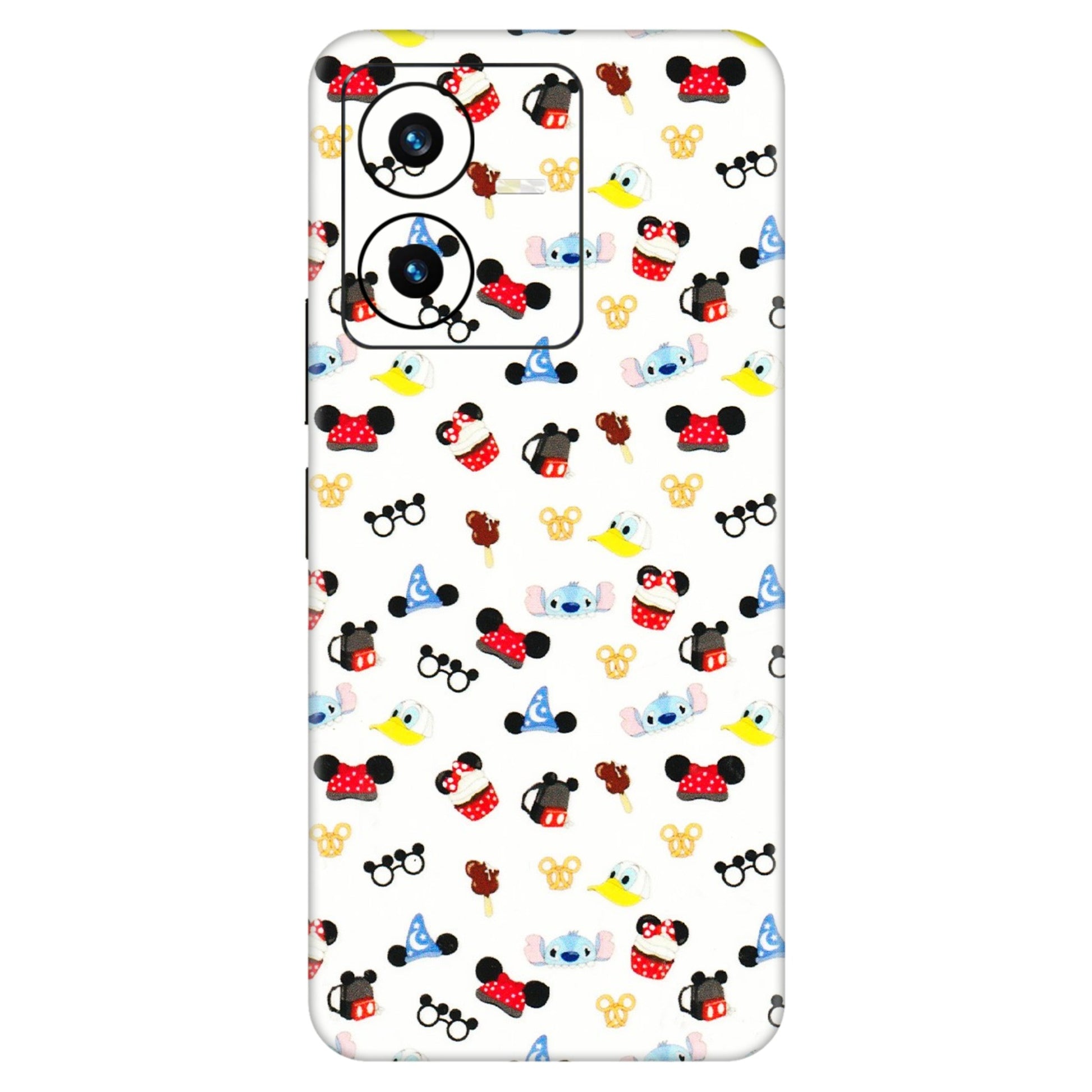 VIVO Y Series Phone Skins (All Models) - Minnie Mouse & Donald Doodles s - 3D Embossed Finish (L-194) Vivo Y22 2022