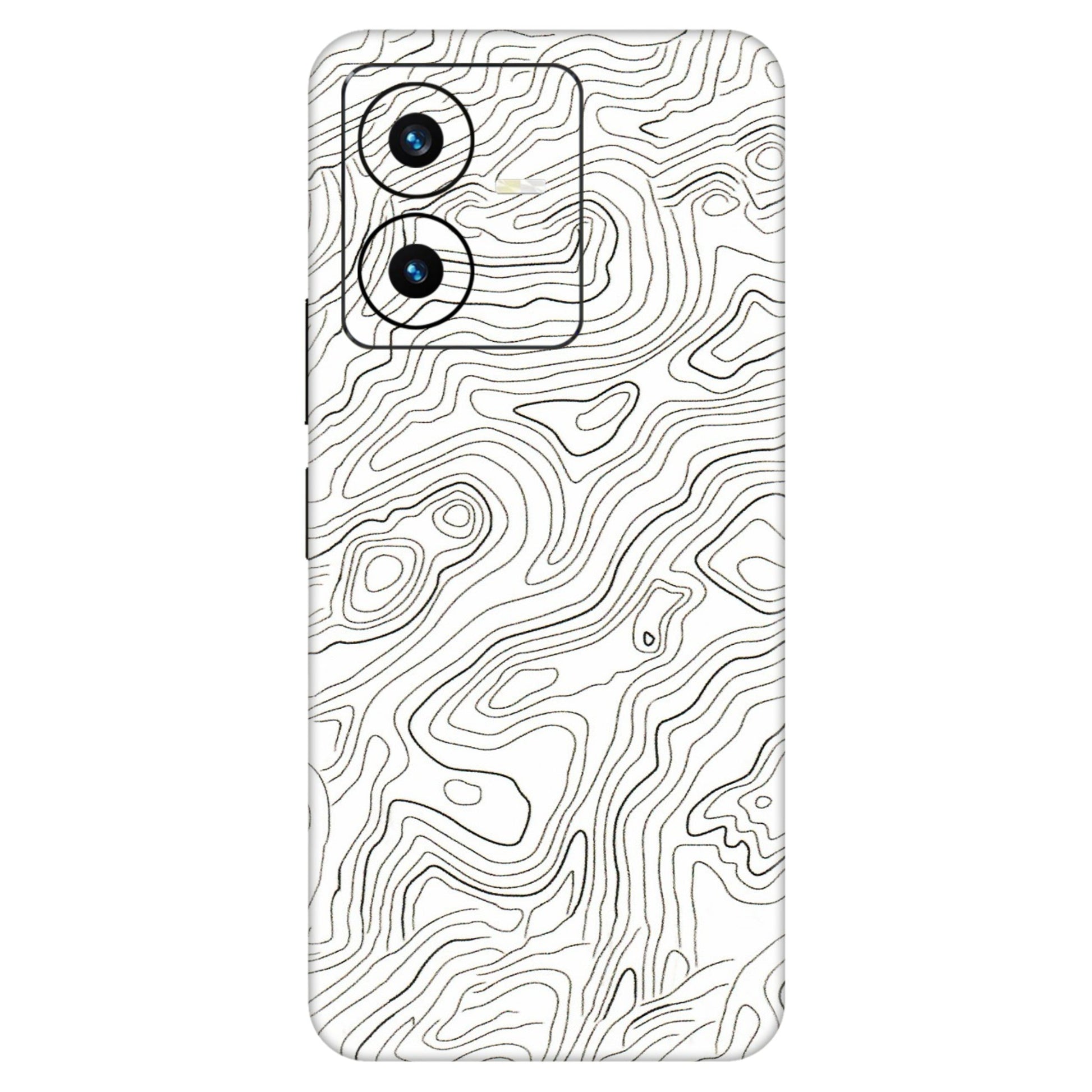 VIVO Y Series Phone Skins (All Models) - White Black Swirls - 3D Embossed Finish (L-219) Vivo Y22 2022