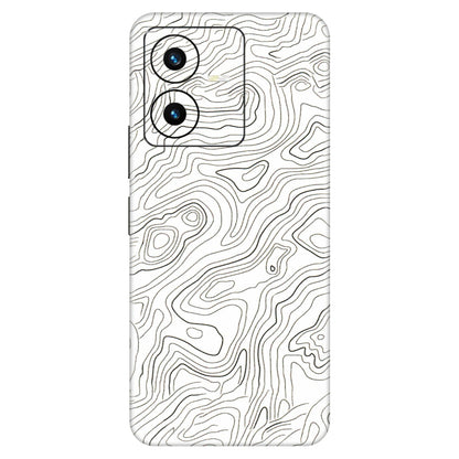VIVO Y Series Phone Skins (All Models) - White Black Swirls - 3D Embossed Finish (L-219) Vivo Y22 2022