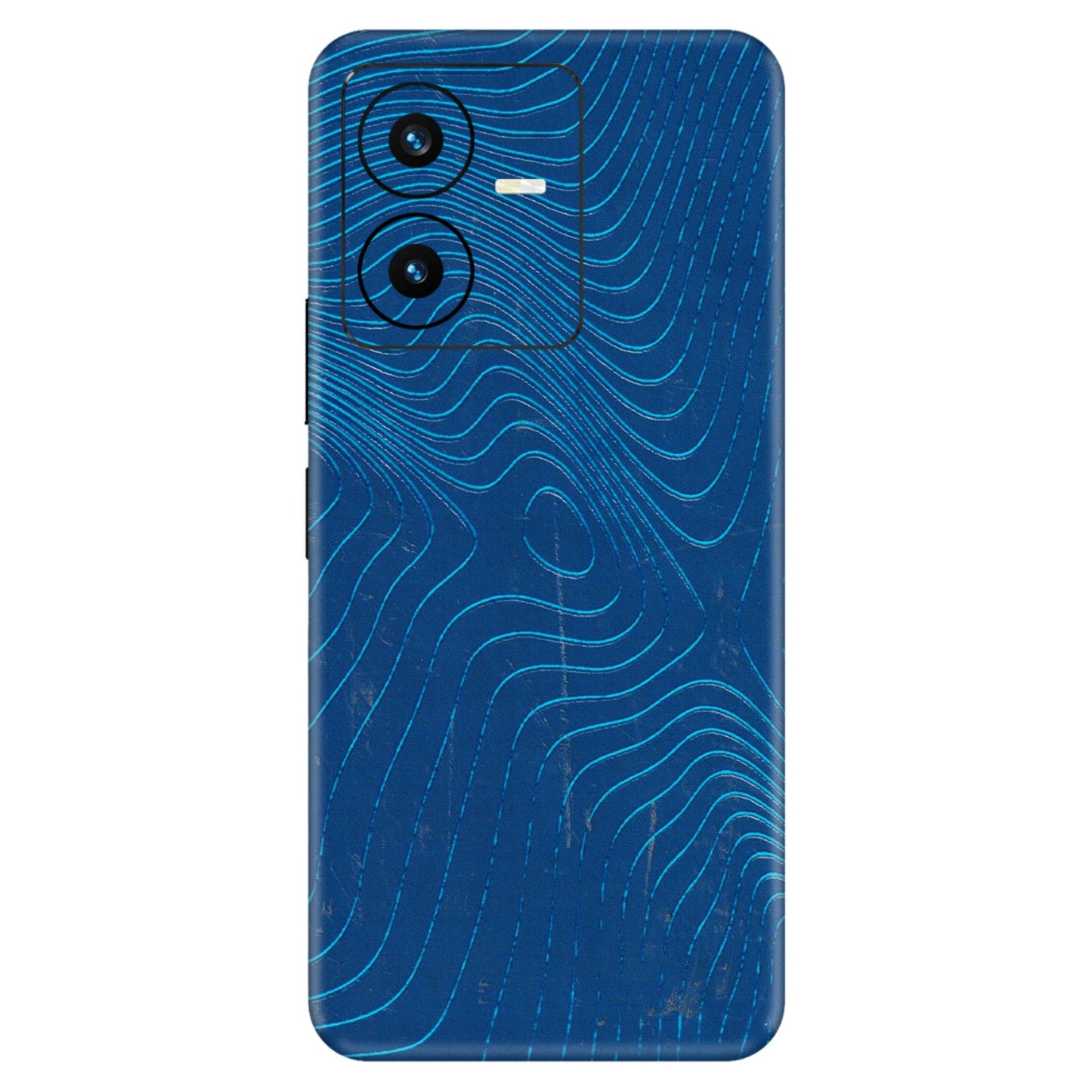 VIVO Y Series Phone Skins (All Models) - Abstract Blue Line Map - 3D Embossed Finish (L-272) Vivo Y22 2022