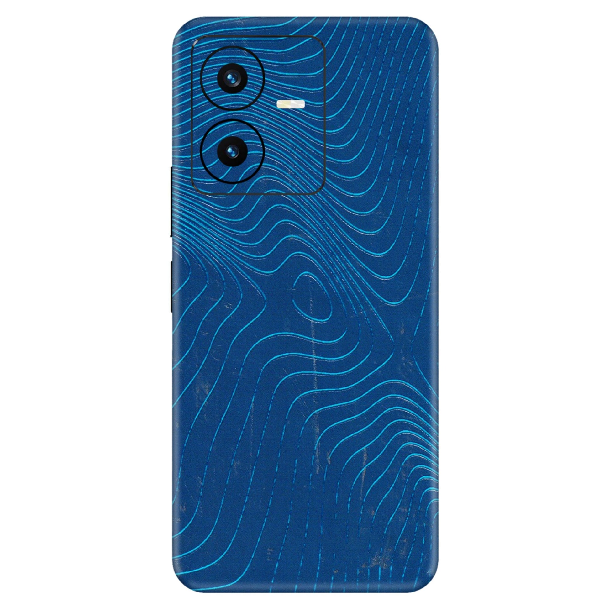 VIVO Y Series Phone Skins (All Models) - Abstract Blue Line Map - 3D Embossed Finish (L-272) Vivo Y22 2022