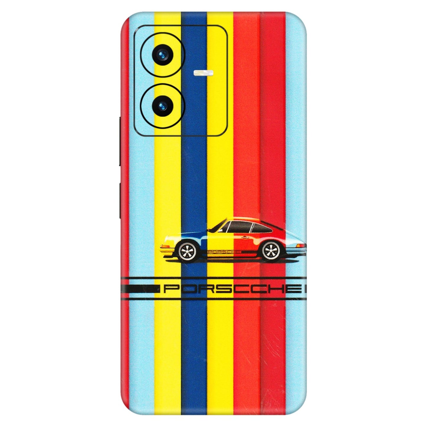 VIVO Y Series Phone Skins (All Models) - Multicolour Porche - 3D Embossed Finish (L-39) Vivo Y22 2022