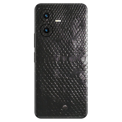 VIVO Y Series Phone Skins (All Models) - Black Snack Leather - Matte Finish (M-147) Vivo Y22 2022