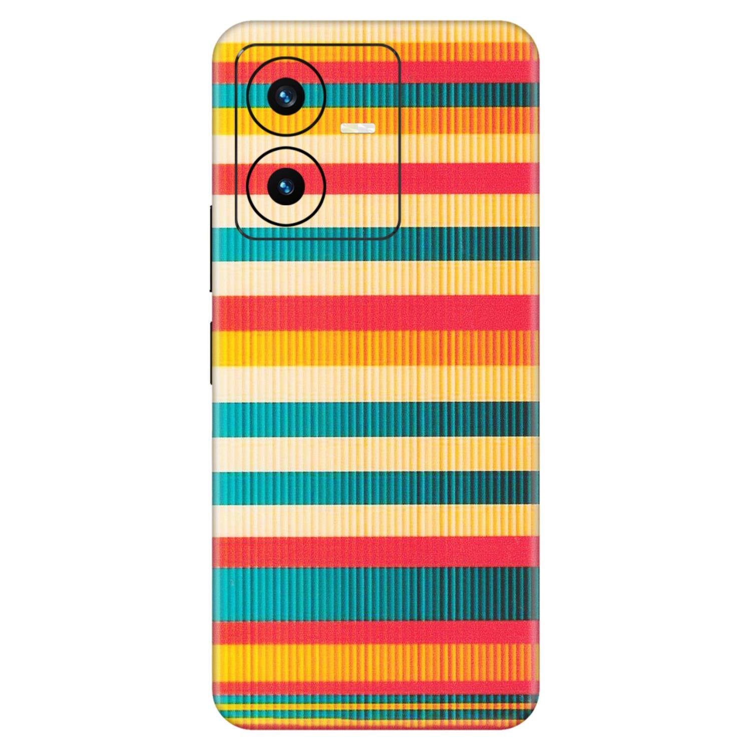 VIVO Y Series Phone Skins (All Models) - Colourful Stripes Soothing Effect - Matte Finish (M-86) Vivo Y22 2022