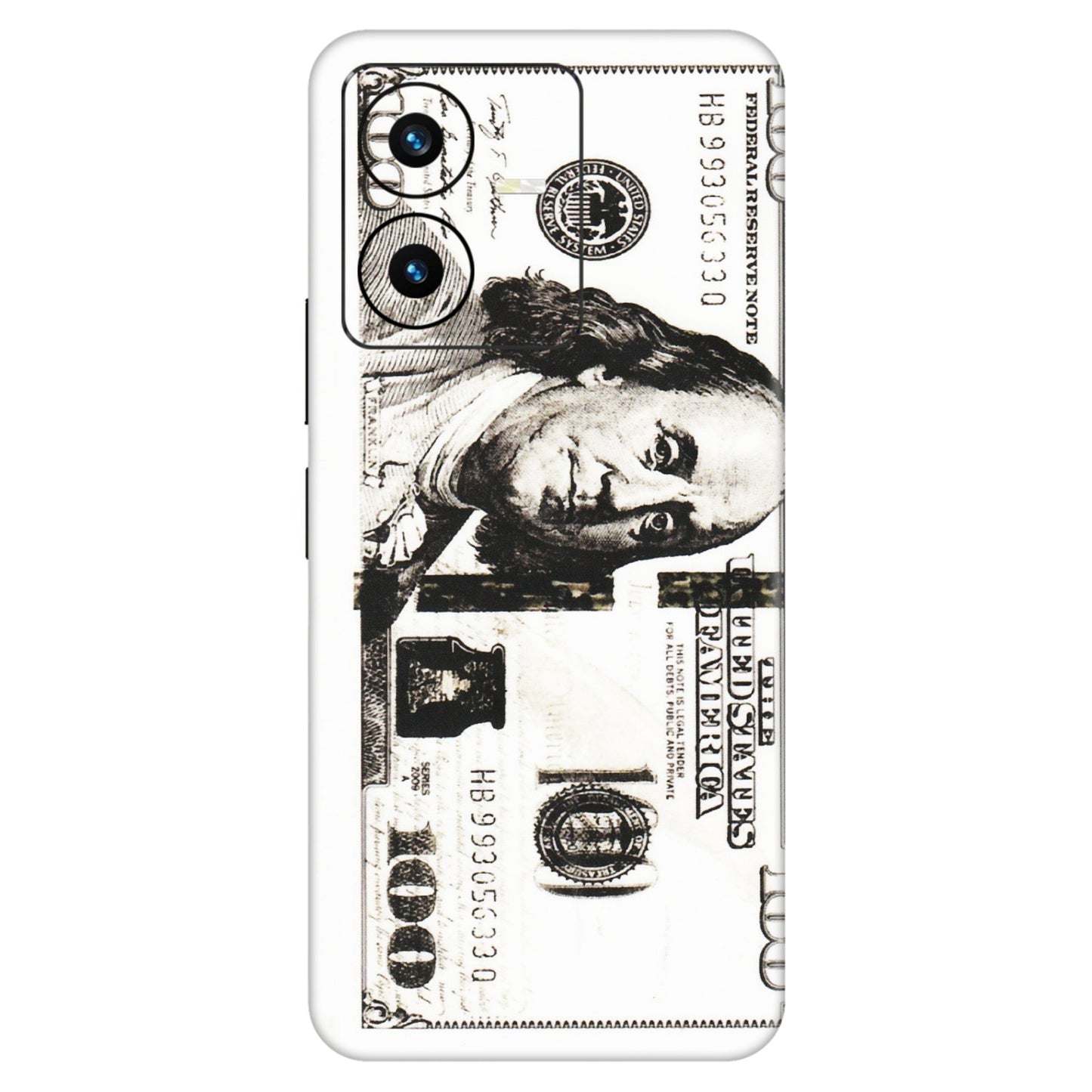 VIVO Y Series Phone Skins (All Models) - 100 Dollar Currency - Transparent Finish (T-01) Vivo Y22 2022