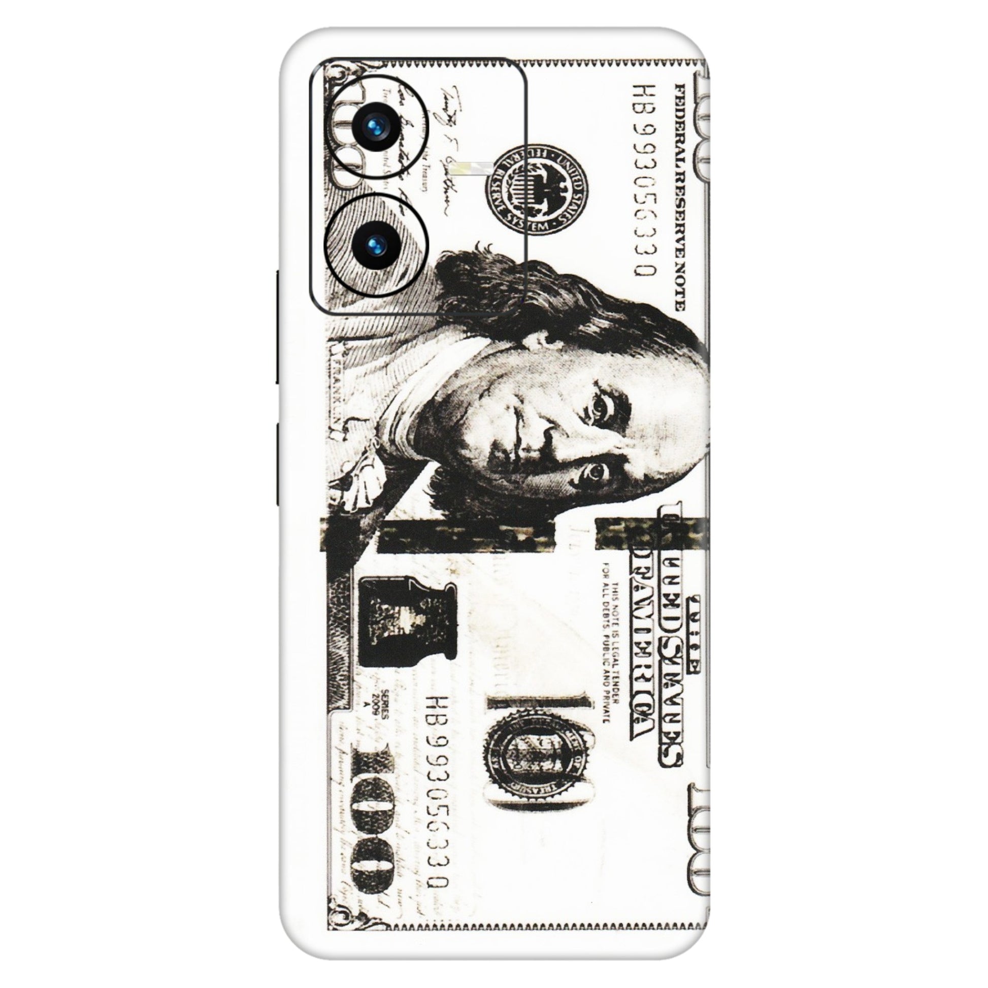 VIVO Y Series Phone Skins (All Models) - 100 Dollar Currency - Transparent Finish (T-01) Vivo Y22 2022