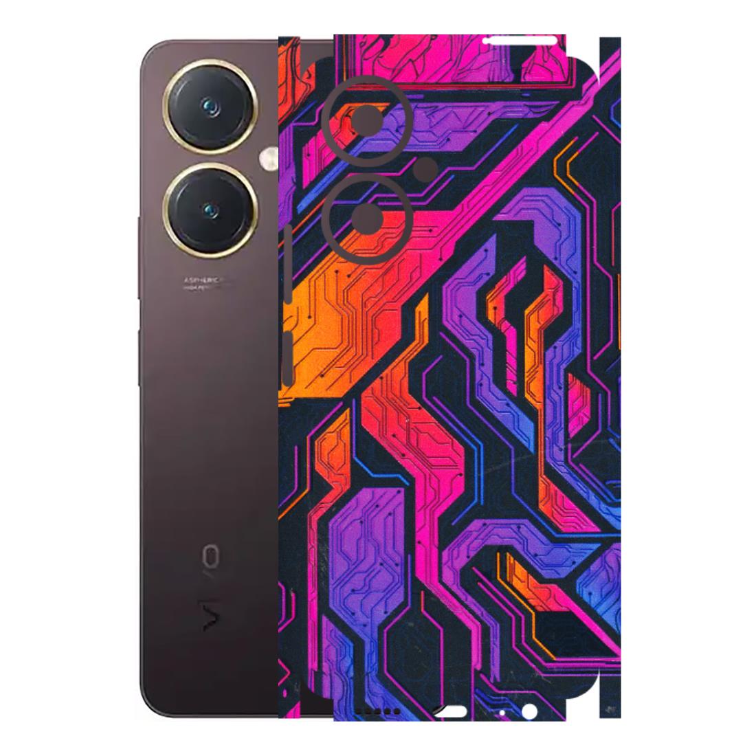 VIVO Y Series Phone Skins (All Models) - Tech Circuits Futuristic - 3D Embossed Finish (L-07) Vivo Y27 4G