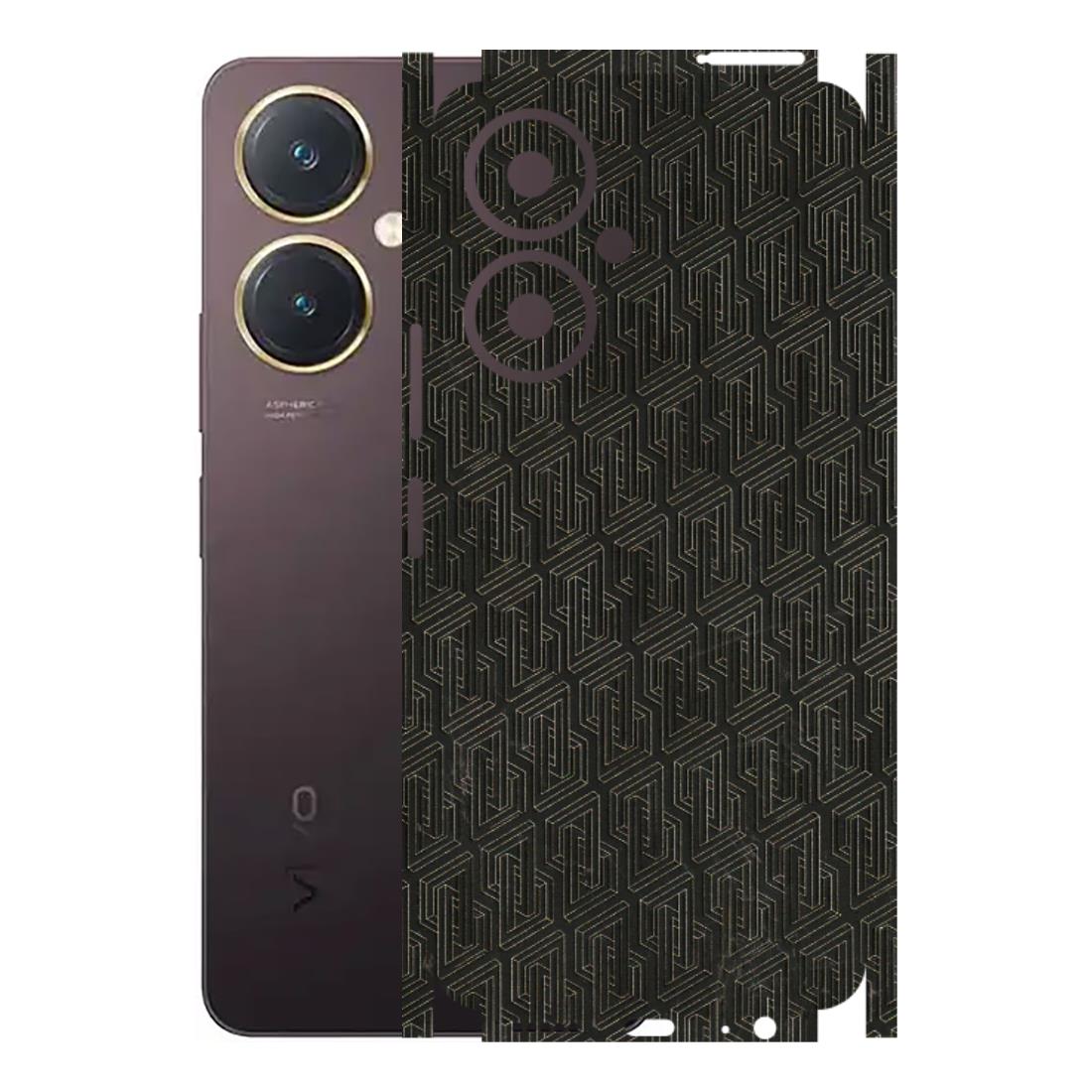 VIVO Y Series Phone Skins (All Models) - Black Abstract Pattern - 3D Embossed Finish (L-117) Vivo Y27 4G