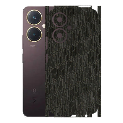 VIVO Y Series Phone Skins (All Models) - Black Abstract Pattern - 3D Embossed Finish (L-117) Vivo Y27 4G