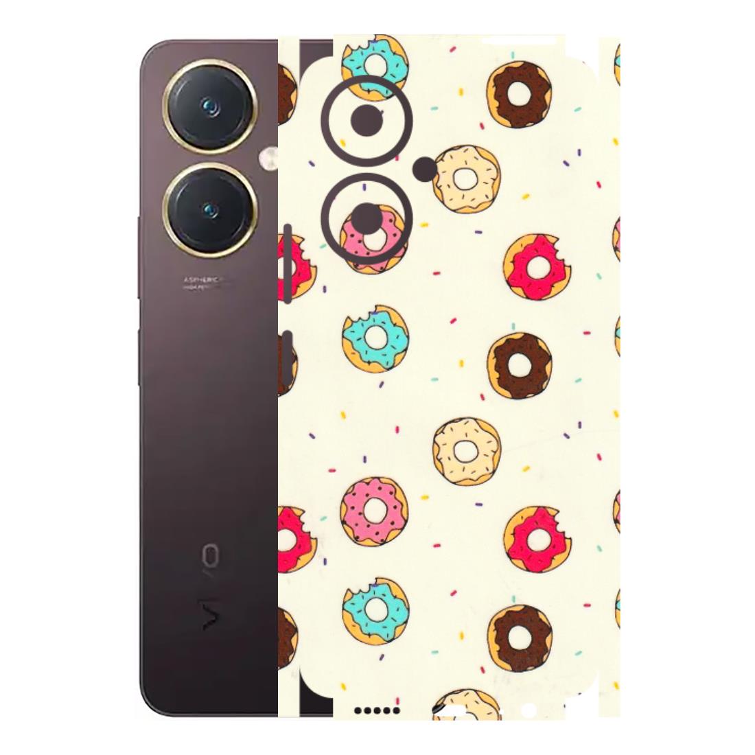 VIVO Y Series Phone Skins (All Models) - Mini Donuts Doodle Art - 3D Embossed Finish (L-122) Vivo Y27 4G