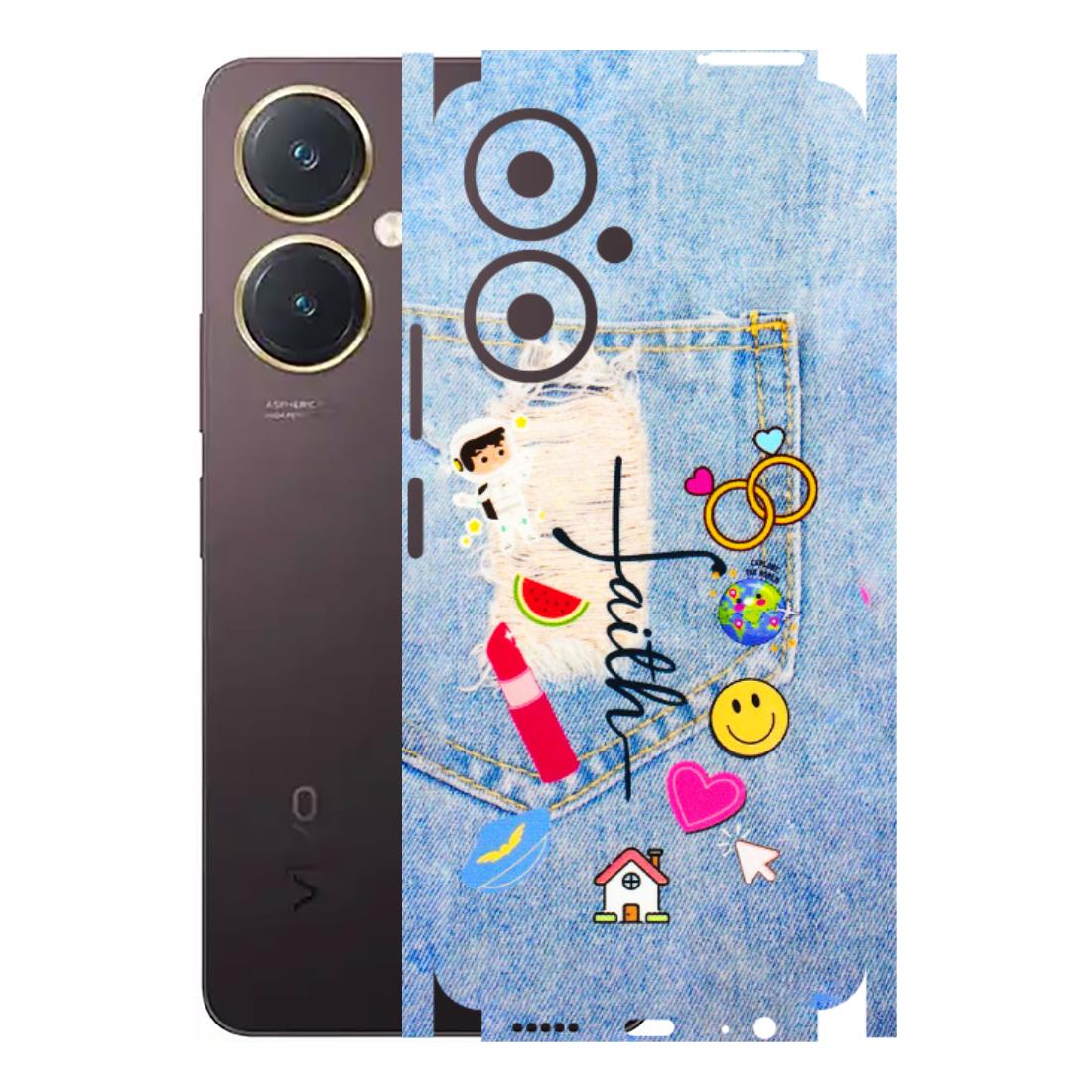 VIVO Y Series Phone Skins (All Models) - Denim Jeans Pocket - 3D Embossed Finish (L-134) Vivo Y27 4G