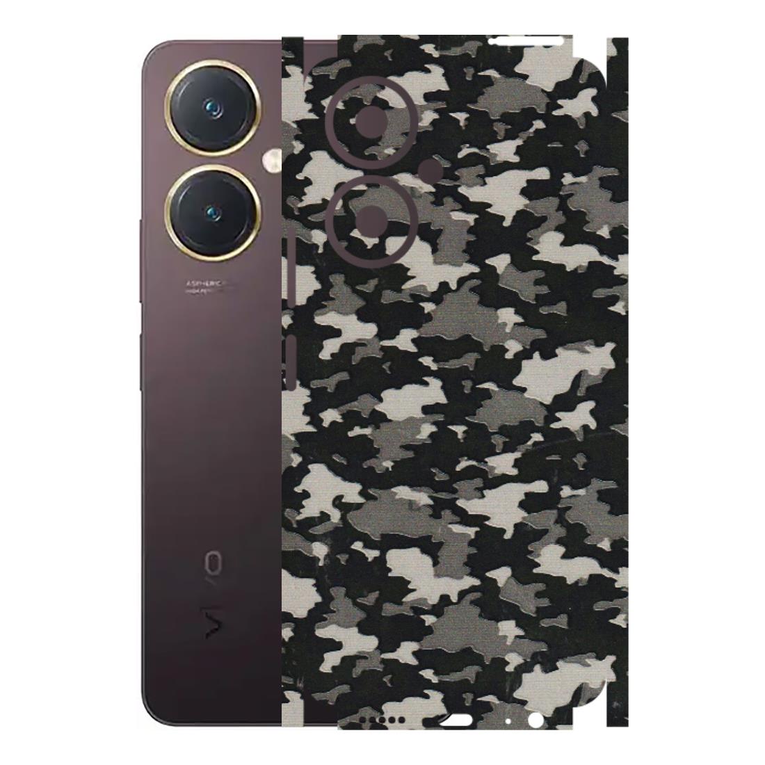 VIVO Y Series Phone Skins (All Models) - Black/Grey Camoflaunge - 3D Embossed Finish (L-142) Vivo Y27 4G