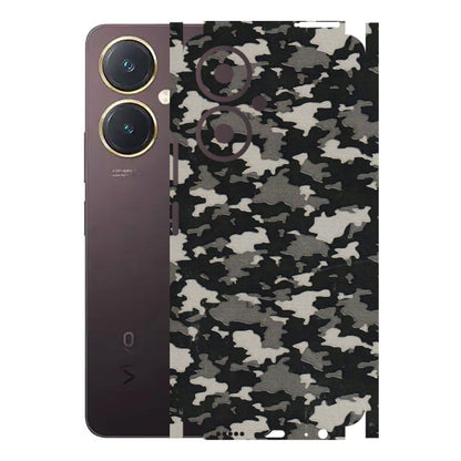 VIVO Y Series Phone Skins (All Models) - Black/Grey Camoflaunge - 3D Embossed Finish (L-142) Vivo Y27 4G