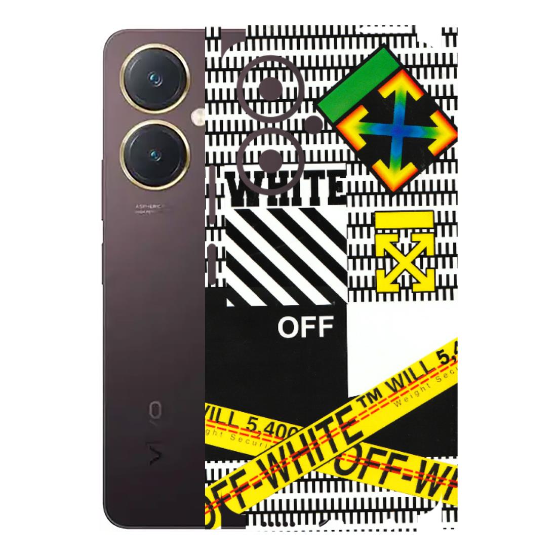 VIVO Y Series Phone Skins (All Models) - White Off Abstract - 3D Embossed Finish (L-172) Vivo Y27 4G