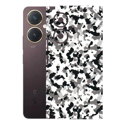 VIVO Y Series Phone Skins (All Models) - White Black Camouflage - 3D Embossed Finish (L-18) Vivo Y27 4G
