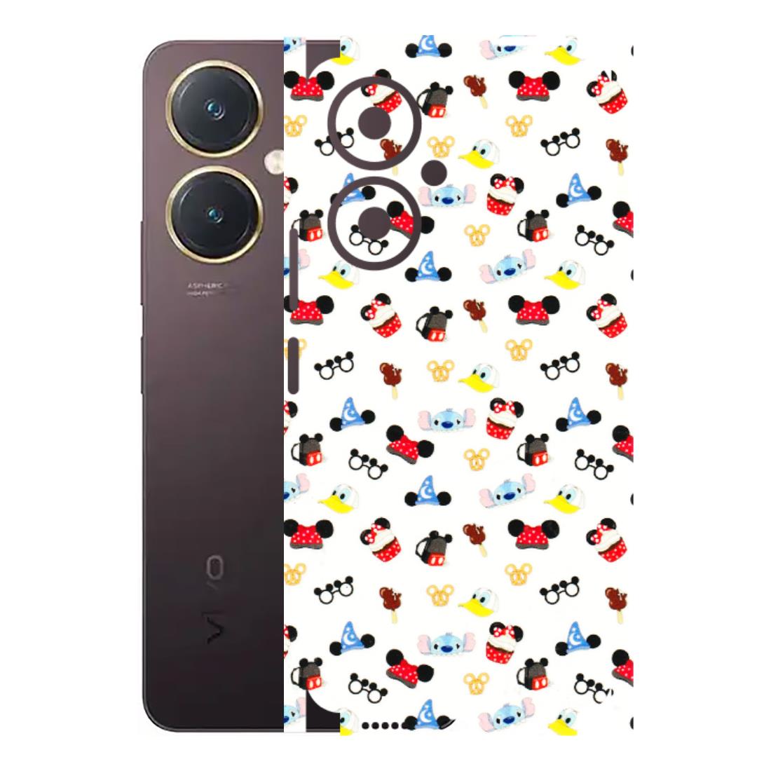 VIVO Y Series Phone Skins (All Models) - Minnie Mouse & Donald Doodles s - 3D Embossed Finish (L-194) Vivo Y27 4G
