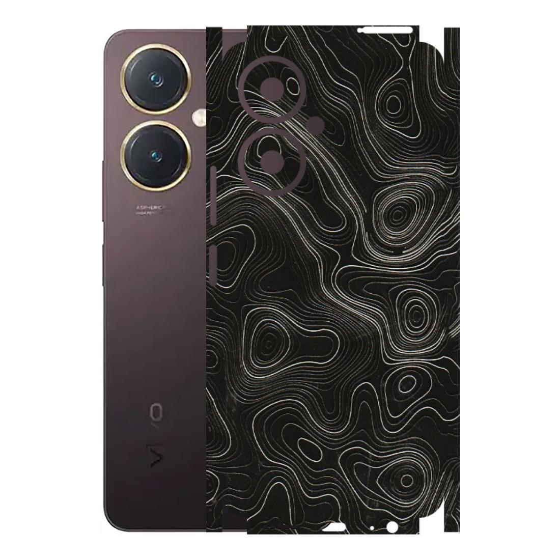 VIVO Y Series Phone Skins (All Models) - Black Swirl - 3D Embossed Finish (L-196) Vivo Y27 4G